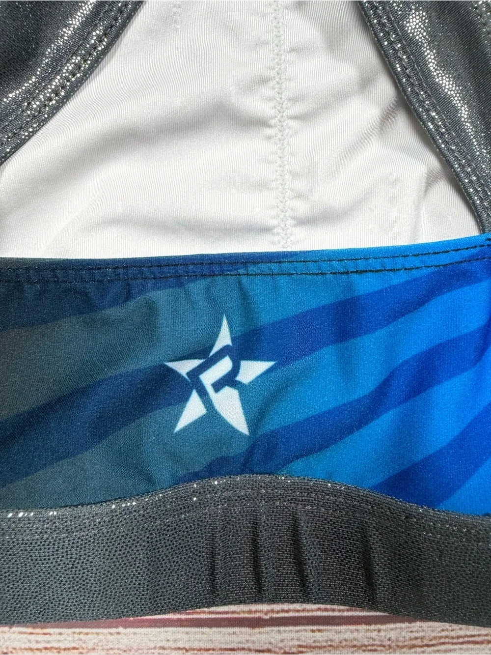 Rebel Athletic CA Blue & Black Sports‎ Bra Dance Top